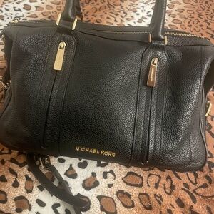 Michael Kors Black Pebbled Leather Satchel